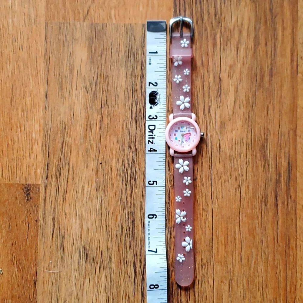 Jnew Girls White &‎ Pink Flower Jelly Watch